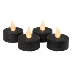 Xenos LED waxinelichten - zwart - set van 4- Led Kaarsen|Waxinelichtjes