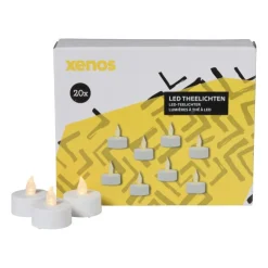 Xenos LED waxinelichten doos - set van 20- Led Kaarsen|Waxinelichtjes