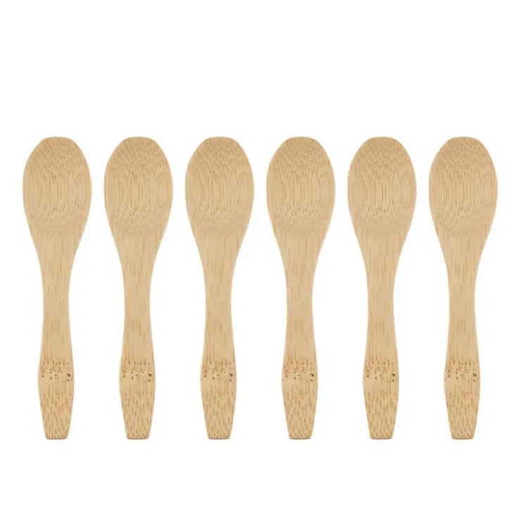 Xenos Lepels bamboe - 9 cm - set van 6- Lepels