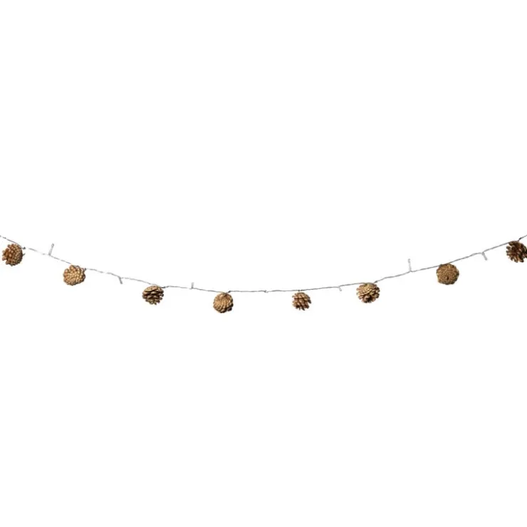 Xenos Lichtslinger dennenappels - bruin - 165 cm- Lichtslingers
