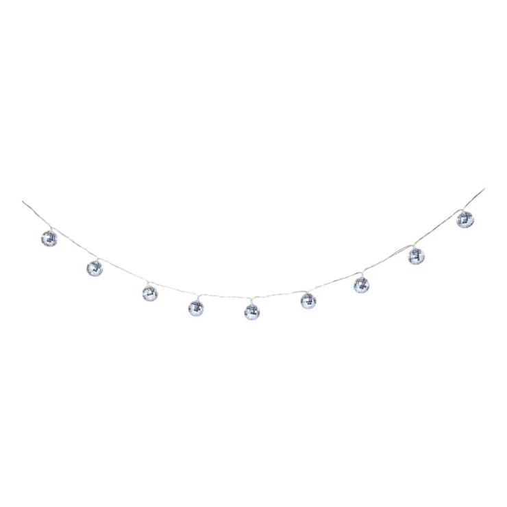 Xenos Lichtslinger met discoballen - 10 LED - 165 cm- Kerstslingers|Lichtslingers