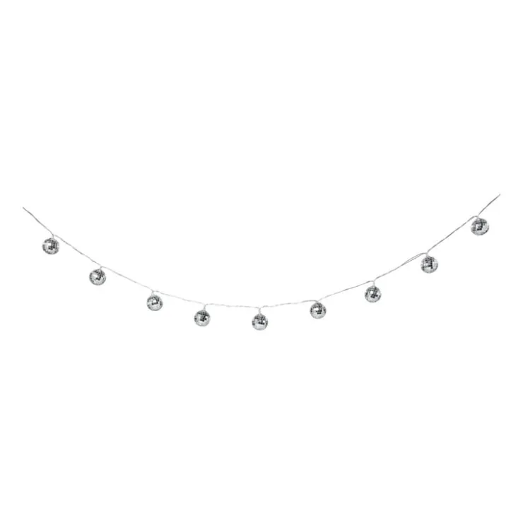 Xenos Lichtslinger met discoballen - 10 LED - 165 cm- Kerstslingers|Lichtslingers