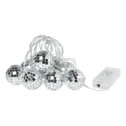 Xenos Lichtslinger met discoballen - 10 LED - 165 cm- Kerstslingers|Lichtslingers