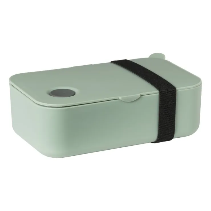 Xenos Lunchbox met elastiek - groen - 6.8x19x12 cm- Broodtrommels