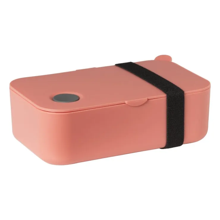 Xenos Lunchbox met elastiek - oranje - 1 liter- Broodtrommels