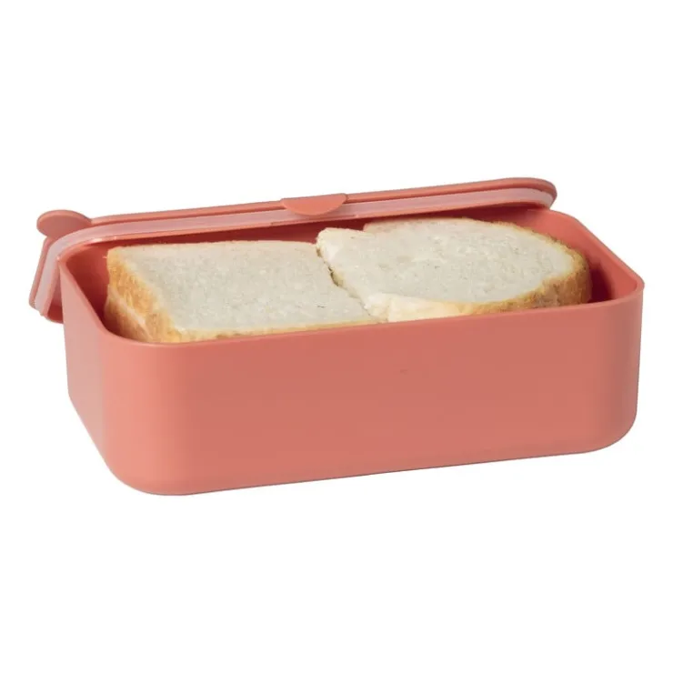 Xenos Lunchbox met elastiek - oranje - 1 liter- Broodtrommels