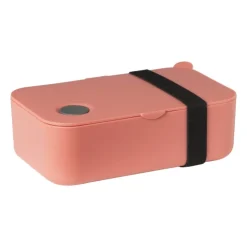 Xenos Lunchbox met elastiek - roze - 6.8x19x12 cm- Broodtrommels