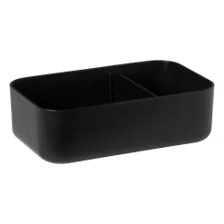 Xenos Lunchbox met elastiek - zwart - 6.8x19x12 cm- Broodtrommels