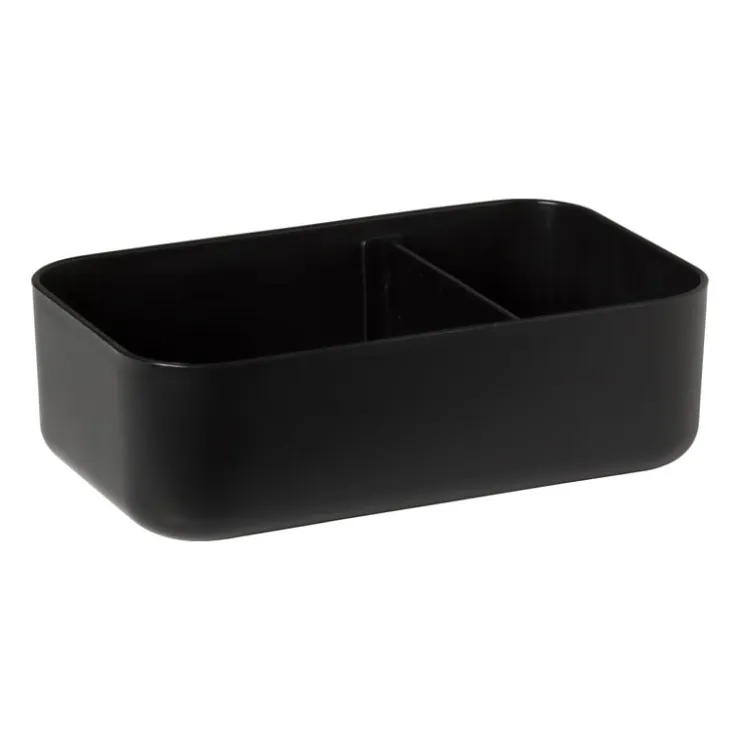 Xenos Lunchbox met elastiek - zwart - 6.8x19x12 cm- Broodtrommels