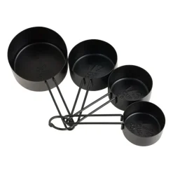 Xenos Maatlepels industrial - zwart - 4 stuks- Keukengerei