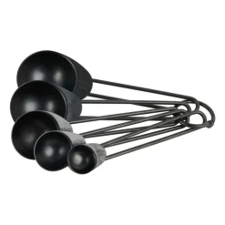 Xenos Maatlepels industrial - zwart - 5 stuks- Keukengerei