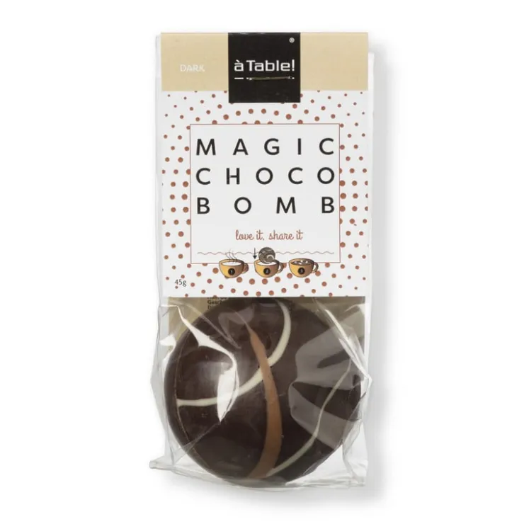 Xenos Magic chocobom - chocolade puur - 45 gram- Chocolademelk|Kerstcadeaus