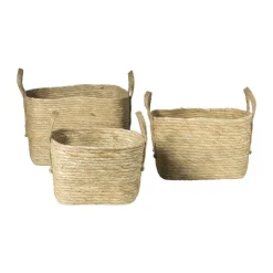 Xenos Mand Basix vierkant - 30x30x30 cm - naturel- Manden|Manden