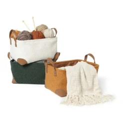 Xenos Mand boucle - bruin - 17x33x23 cm- Manden|Manden