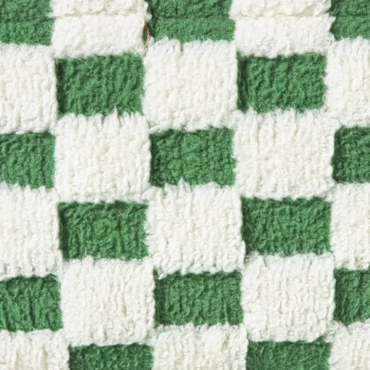 Xenos Mand checks klein - groen/wit - 11x30x20 cm- Manden|Manden
