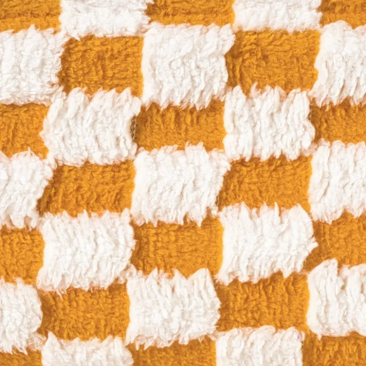 Xenos Mand checks middel - oranje/wit - 13x33x23 cm- Manden|Manden