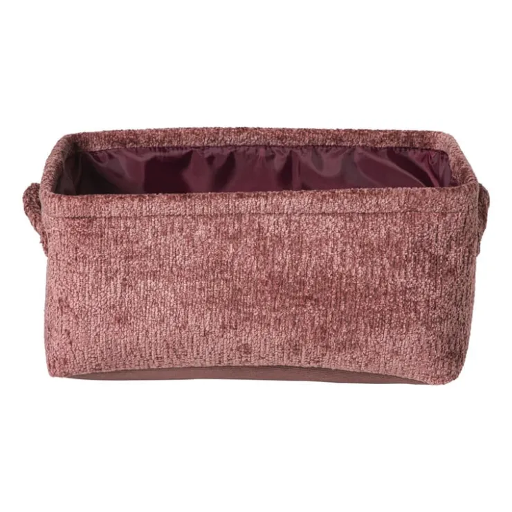 Xenos Mand chenille - rood - 30x20x14 cm- Manden|Manden