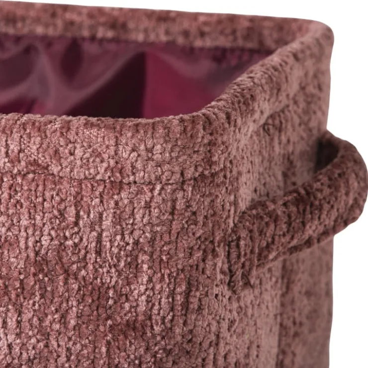 Xenos Mand chenille - rood - 30x20x14 cm- Manden|Manden
