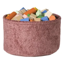 Xenos Mand chenille rond - rood - ø27x16 cm- Manden|Manden