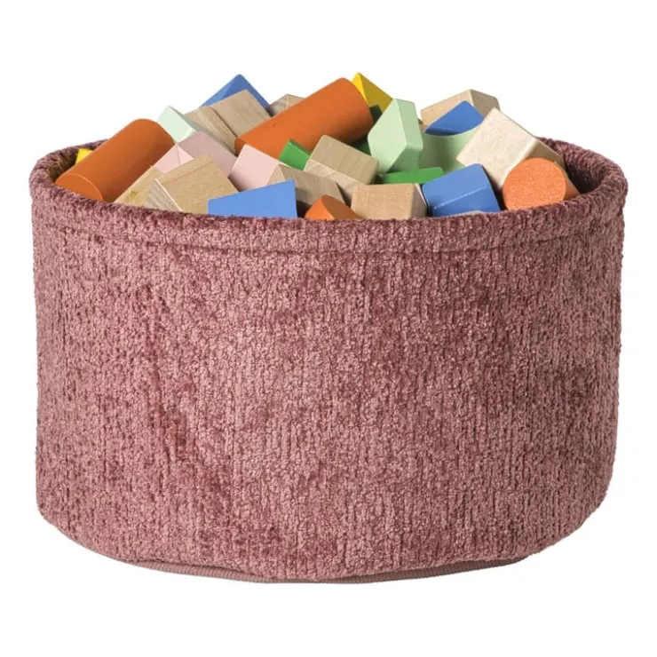 Xenos Mand chenille rond - rood - ø27x16 cm- Manden|Manden