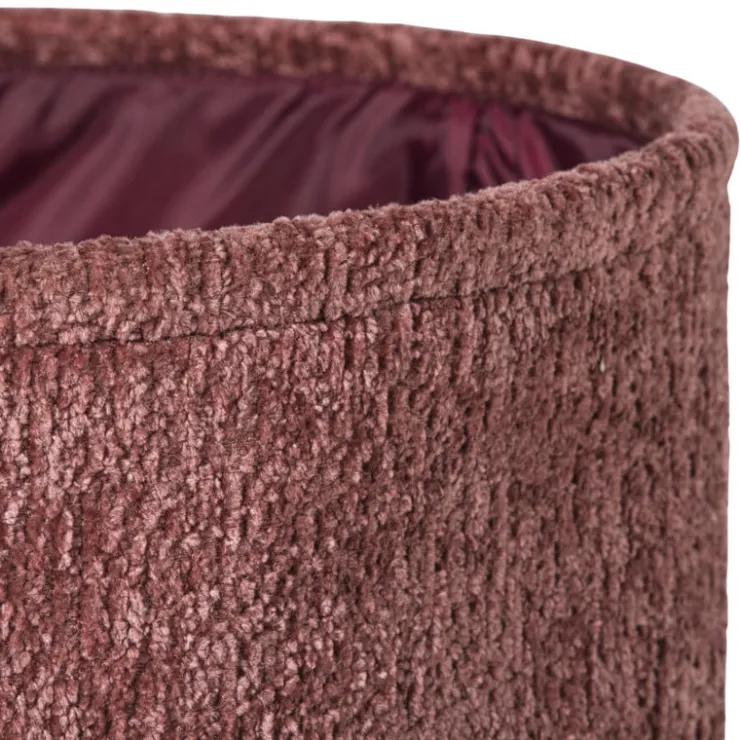 Xenos Mand chenille rond - rood - ø30x18 cm- Manden|Manden