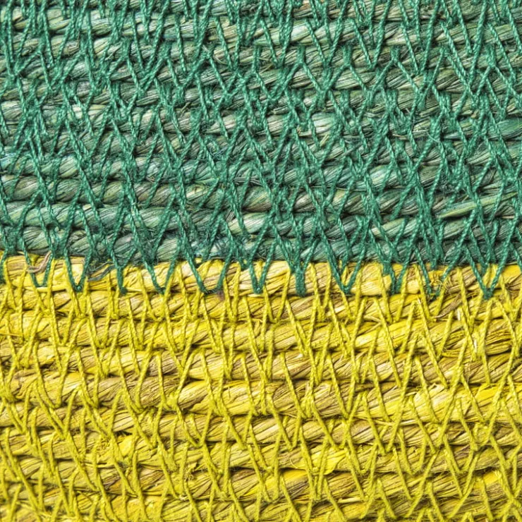 Xenos Mand colorblock - groen/geel - ø35x26 cm- Manden|Manden
