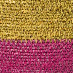 Xenos Mand colorblock - roze/geel - ø35x26 cm- Manden|Manden