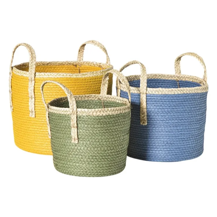 Xenos Mand colors - groen/bruin - ø21x18 cm- Manden|Manden