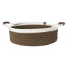Xenos Mand colors laag - bruin/wit - ø27x9 cm- Manden|Manden