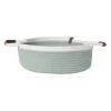 Xenos Mand colors laag - groen/wit - ø30x10 cm- Manden|Manden