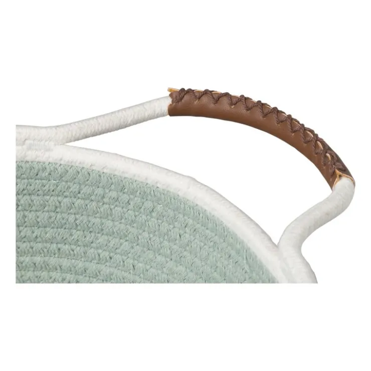 Xenos Mand colors laag - groen/wit - ø30x10 cm- Manden|Manden