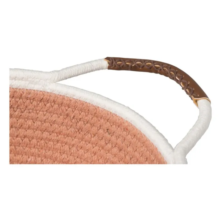 Xenos Mand colors laag - oranje/wit - ø30x10 cm- Manden|Manden