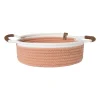 Xenos Mand colors laag - oranje/wit - ø27x9 cm- Manden|Manden