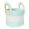 Xenos Mand colors met hengsels - blauw/wit - ø17x21 cm- Manden|Manden