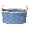 Xenos Mand colors rechthoekig - blauw/bruin - 16x30x20 cm- Manden|Manden
