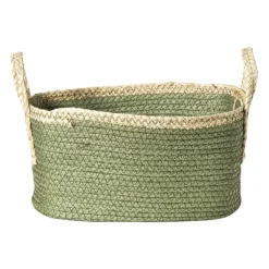 Xenos Mand colors rechthoekig - groen/bruin - 16x30x20 cm- Manden|Manden