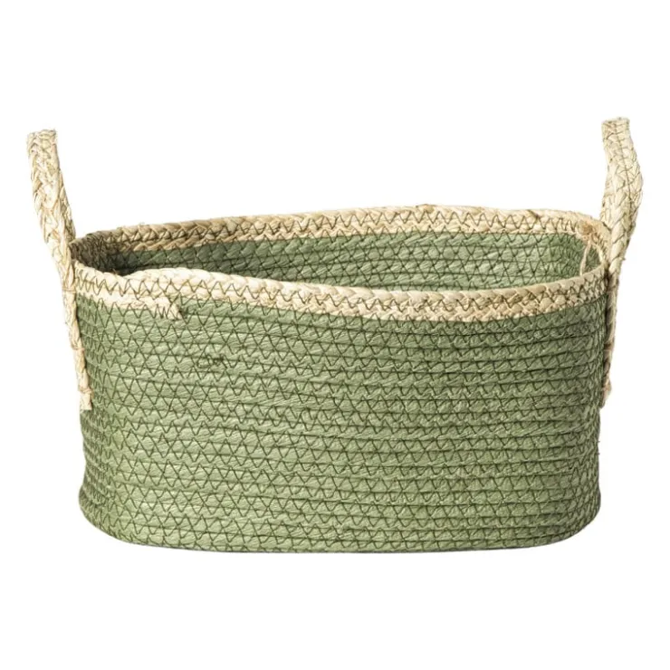 Xenos Mand colors rechthoekig - groen/bruin - 16x30x20 cm- Manden|Manden