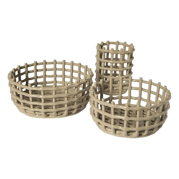 Xenos Mand keramiek klein - beige - ø13.5x17 cm- Keukengerei|Schalen