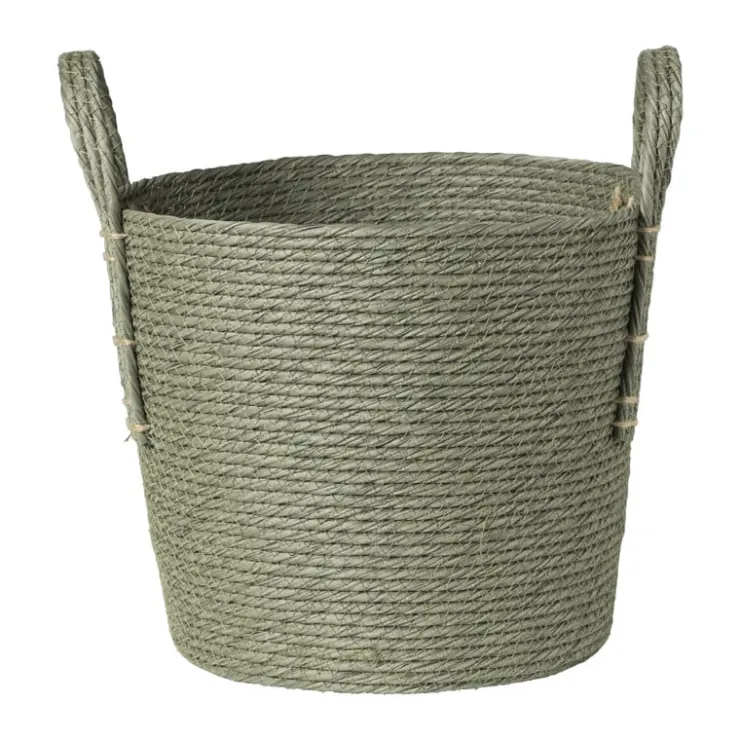 Xenos Mand Lotte - ø25x28 cm - groen- Manden|Manden