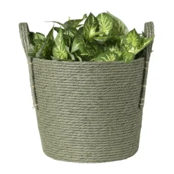 Xenos Mand Lotte - ø25x28 cm - groen- Manden|Manden