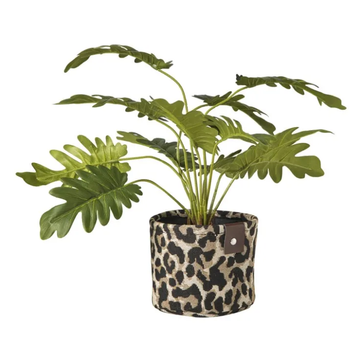 Xenos Mand luipaard - bruin/zwart - ø14x11 cm- Manden|Manden