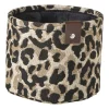 Xenos Mand luipaard - bruin/zwart - ø16x13 cm- Manden|Manden