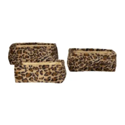 Xenos Mand luipaard - 13x33x23 cm - bruin/beige- Manden|Manden