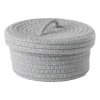 Xenos Mand met deksel Julia - grijs - ø19x10 cm- Manden|Manden
