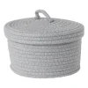 Xenos Mand met deksel Julia - grijs - ø22x13 cm- Manden|Manden