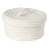 Xenos Mand met deksel Julia - wit - ø19x10 cm- Manden|Manden