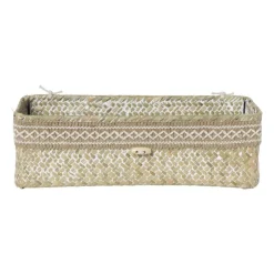 Xenos Mand met deksel Stijn - naturel - 9.5x32x12 cm- Manden|Manden