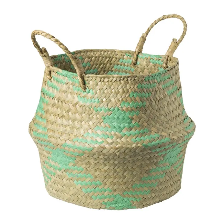 Xenos Mand streep - bruin/turquoise - ø23x28 cm- Manden|Manden