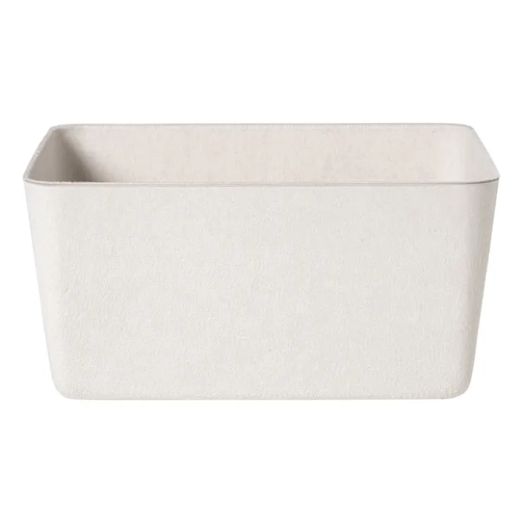 Xenos Mand vilt groot - wit - 14x29x23 cm- Manden|Manden