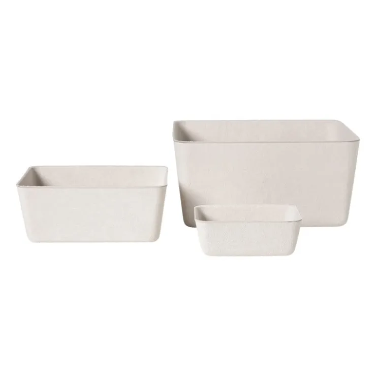 Xenos Mand vilt groot - wit - 14x29x23 cm- Manden|Manden